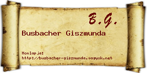 Busbacher Giszmunda névjegykártya